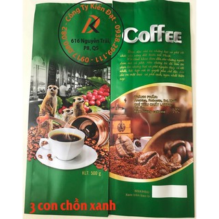 1kg túi đựng cà phê mẫu in sẳn ( mẫu 3 chồn)