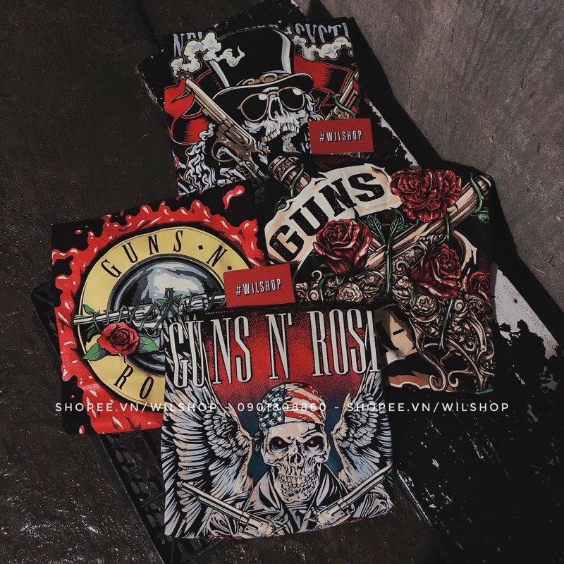 (M, L, XL) ÁO GUNS N' ROSES - ROCK BAND TEE - ÁO THUN ÁO PHÔNG NHẠC ROCK - ROCKTEE UNISEX GUN GUNS N ROSE ROSES | BigBuy360 - bigbuy360.vn
