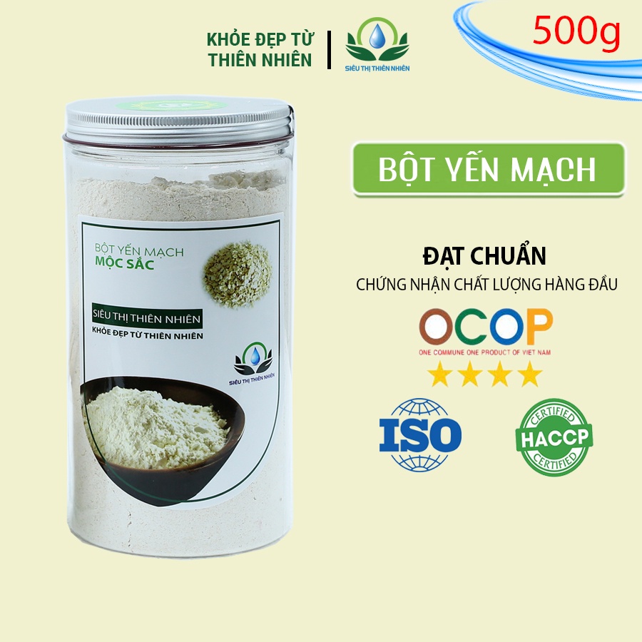 Yến mạch nguyên chất Mộc Sắc hộp 500g - 2 loại bột, hạt