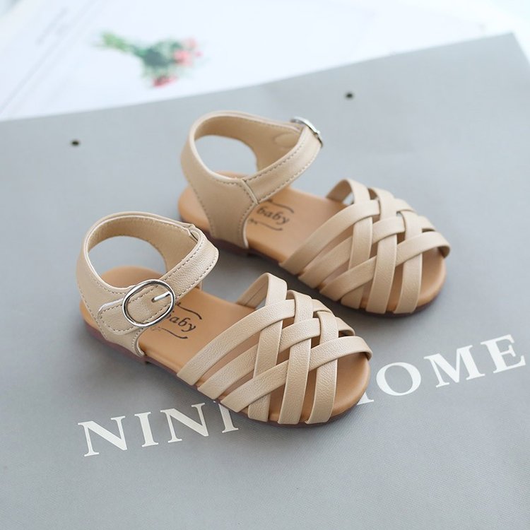 Giày sandals dây thắt nơ màu sắc đơn giản cho bé