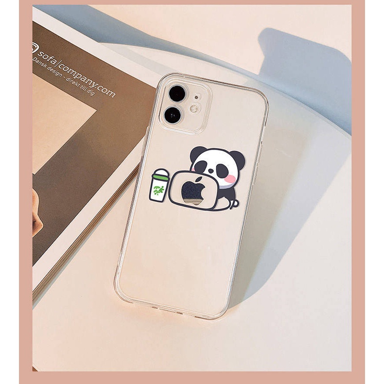 Creative Panda Phone Case Iphone12 Apple 13pro Max All-Inclusive 11 Transparent X Soft XR Case 7/8Plus ZsQe