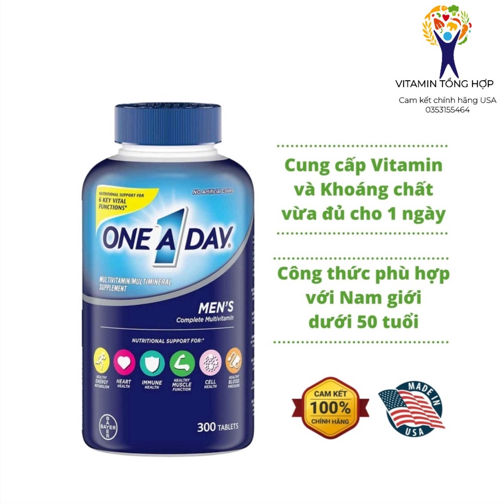 Viên uống hổ trợ Giảm Cân Green Tea Fat Burner, Vitamin tổng hợp One A Day Nam Nữ dưới 50 tuổi