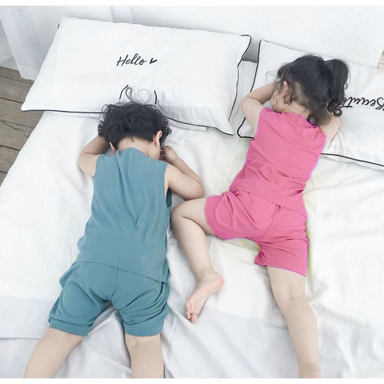 Bộ quần áo trẻ em cotton thun lạnh Minky Mom không đường may (HN 488)