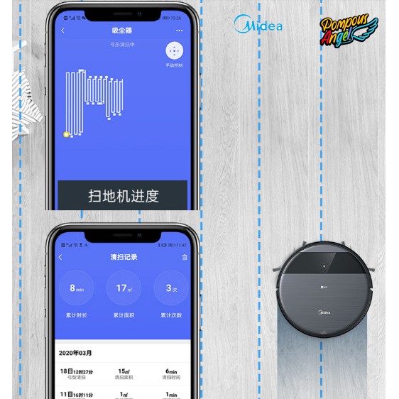 [CHÍNH HÃNG] Robot hút bụi lau nhà 2in1 MIDEA I5 BLINK (vthm9)