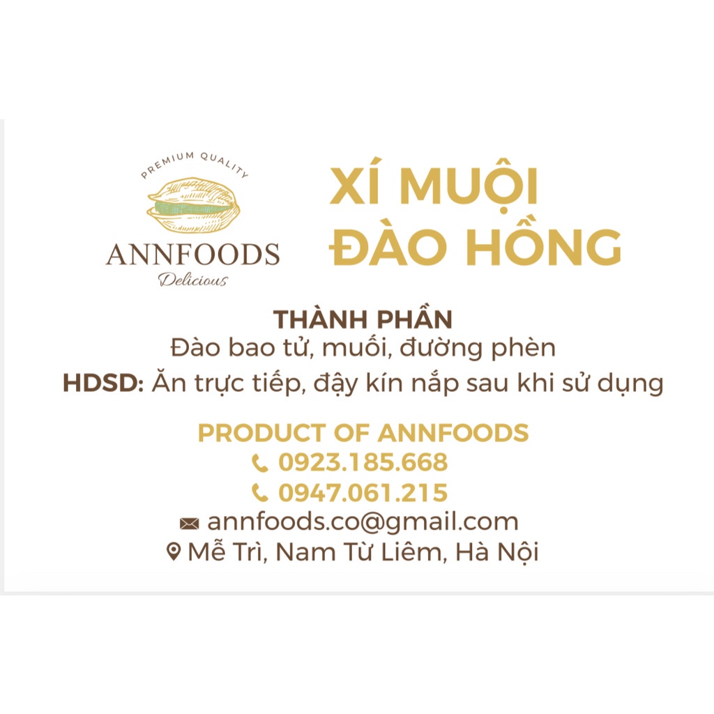 Xí Muội Đào Hồng Chua Ngọt Xí Muội Đào Hồng Chuẩn Vị Bổ Sung Vitamin Ăn Là Nghiền - Annfoods