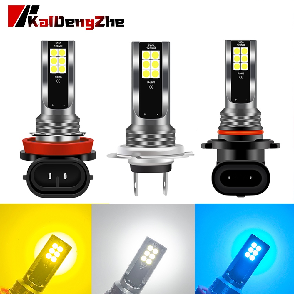 1 Bóng Đèn Sương Mù H8 H3 H7 H11 12 LED 9005 HB3 9006 HB4 6000K Cho Ô Tô