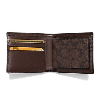 Combo 2 ví Coach Compact ID Wallet F74993