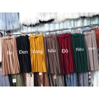 Chân váy xếp ly nhỏ dáng dai cạp chun