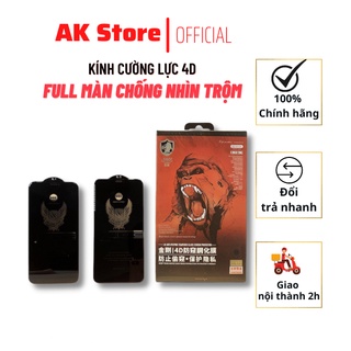 Kính Cường Lực iPhone KingKong CHÍNH HÃNG 4D Chống Nhìn Trộm WK Design Full Màn Hình Từ iPhone 6 đến iPhone 13ProMax