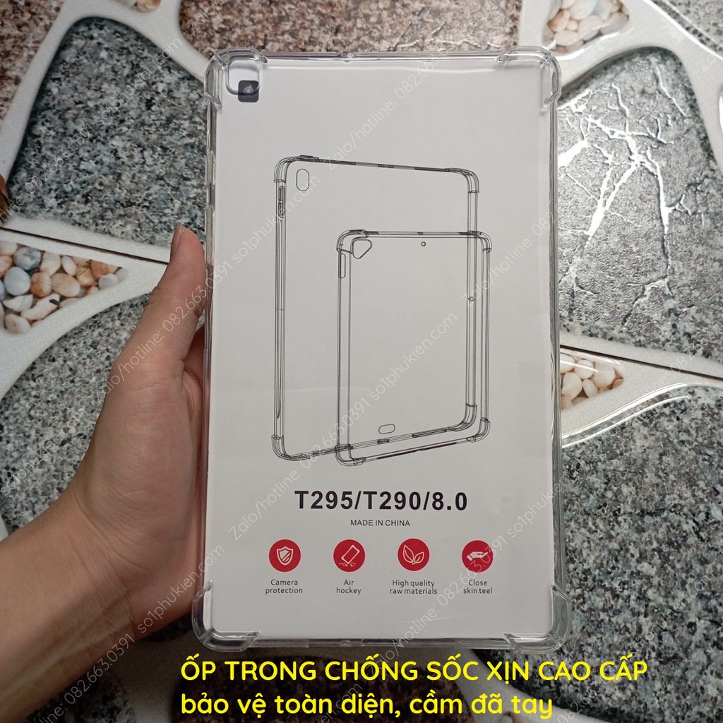 Ốp lưng samsung galaxy tab a8 2019 T295 T290 T297 dẻo đen và dẻo trong chống sốc bền đẹp