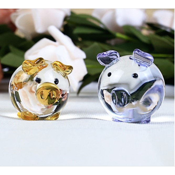 Bộ 10 heo pha lê trang trí, đàn lợn 10 con pha lê siêu dễ thương, quà tặng pha lê, thủy tinh đẹp mắt có ý nghĩa