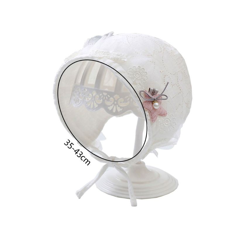 Mũ cotton phối ren chống nắng thời trang mùa hè cho trẻ sơ sinh