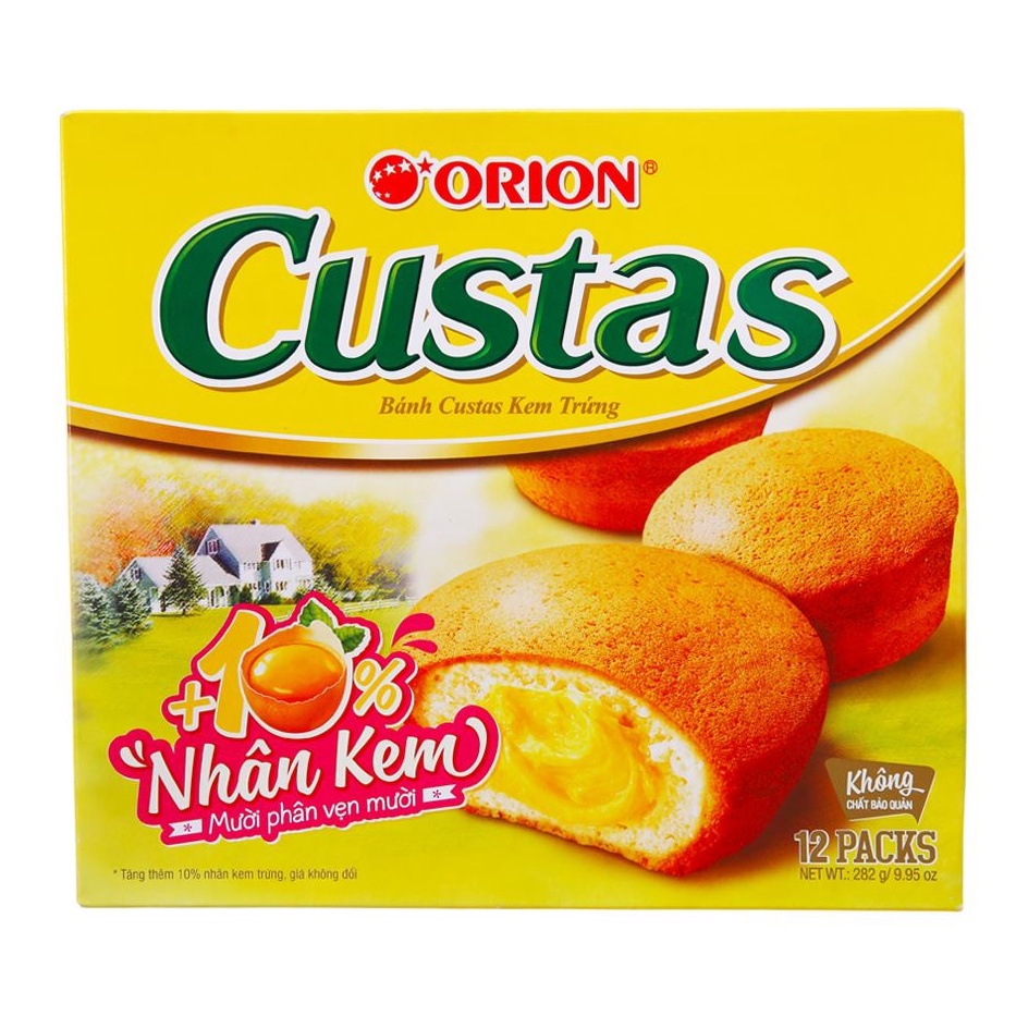 Bánh CUSTAS nhân kem trứng 12 cái 282g