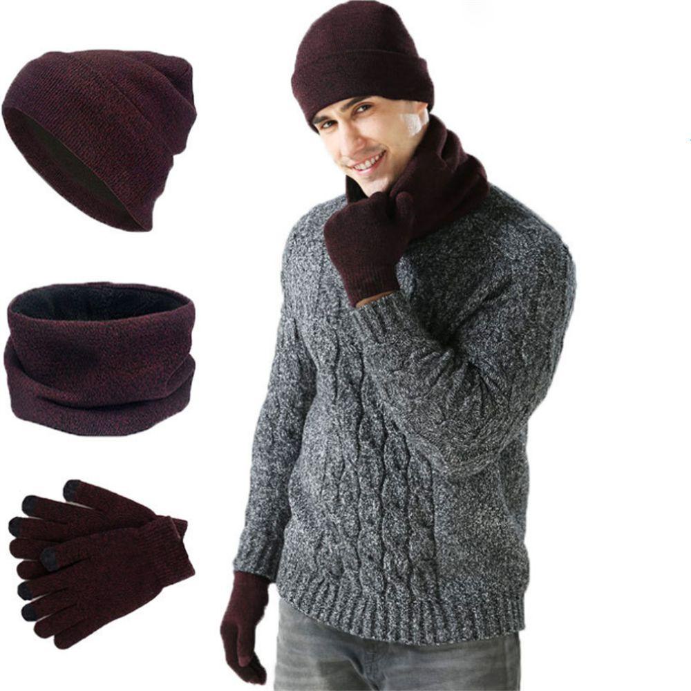 CACTU Set Mũ beanie Kèm Găng Tay Và Khăn Choàng Cổ Thiết Kế Mới Giữ Ấm Cao
