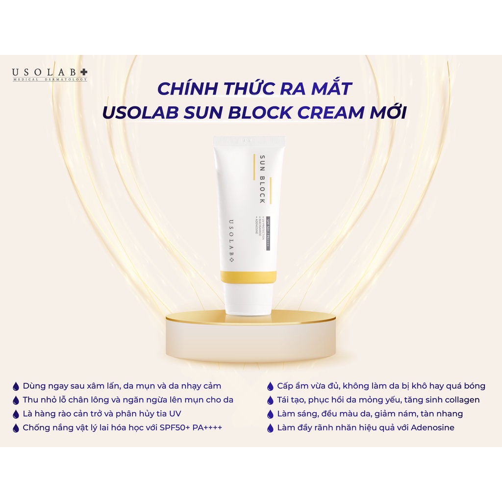 Kem chống nắng, dưỡng trắng Usolab Sun Block Cream SPF 50+ PA +++ 50g