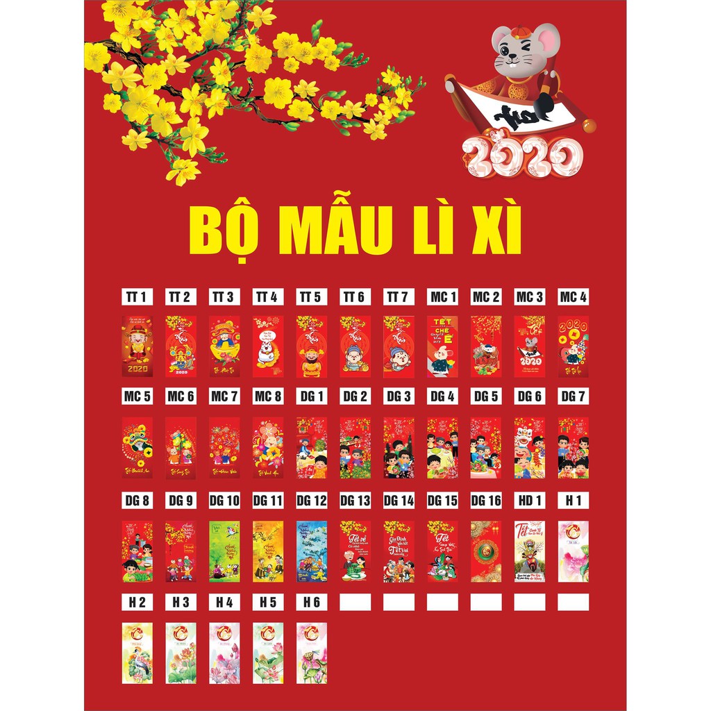 [GIÁ SỐC] 100 BAO LÌ XÌ TẾT 2020 ĐƯỢC CHỌN MẪU VÀ TẶNG TÚI NILON