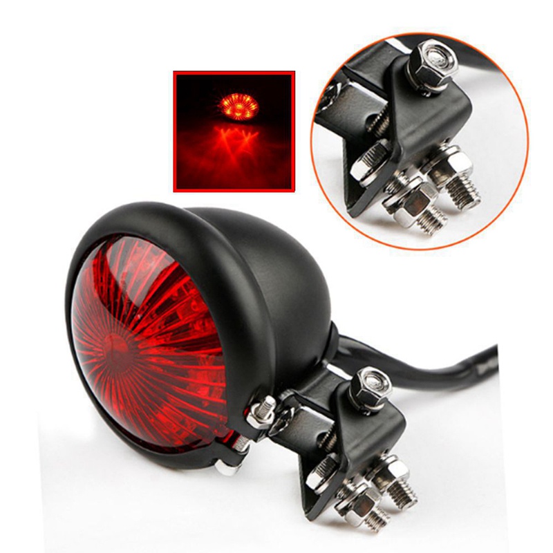 Đèn Led Đuôi Xe 12V Màu Đỏ Đen Có Thể Điều Chỉnh Cho Chopper Bobber