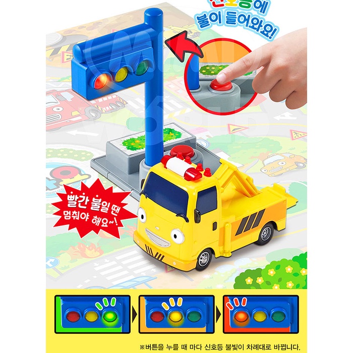 ★Little Bus Tayo★ Đèn giao thông trên sân chơi thành phố với đồ chơi xe hơi dành cho trẻ em, Pat , Toto