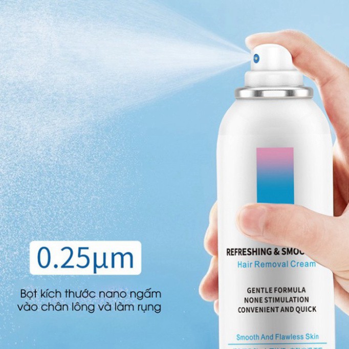 Kem Tẩy Lông Tay Lông Chân Lông Nách Dạng Chai Xịt Bọt Dung Tích 150ml Lành Tính Không Gây Đau Rát