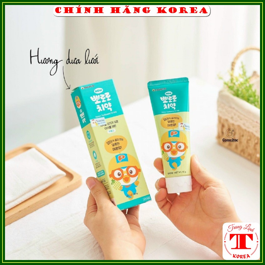 Kem đánh răng cho bé Pororo, tuýp 90gr - Kem đánh răng trẻ em - Thơm miệng, chống sâu răng, giúp răng chắc khỏe