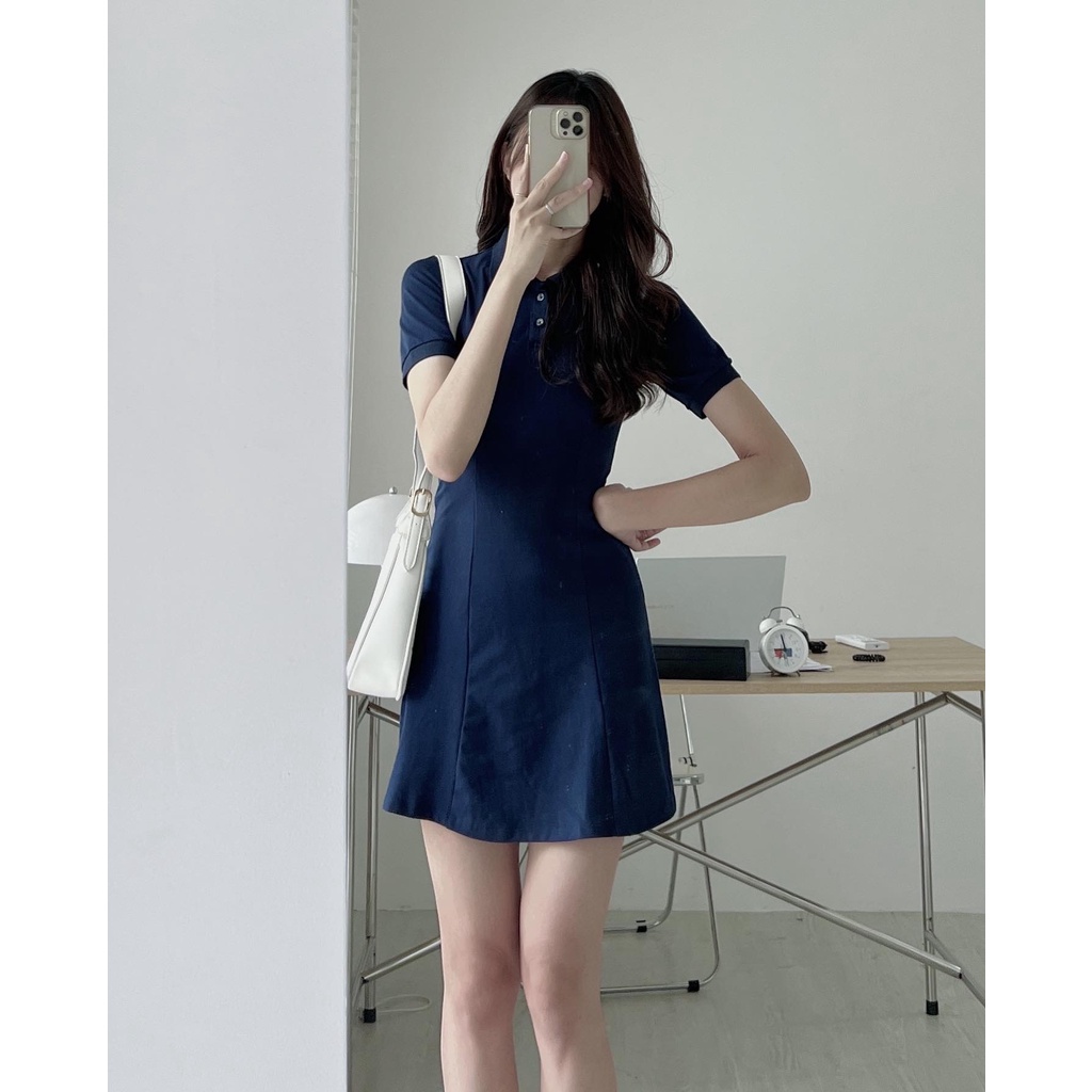 V015 Váy polo chữ A basic Audrey