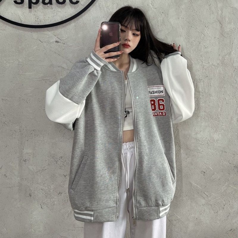 Áo Bomber 86  RUBY HOUSE86 chất nỉ ngoại mềm mịn không xù,phối  bo dệt,túi bổ cơi