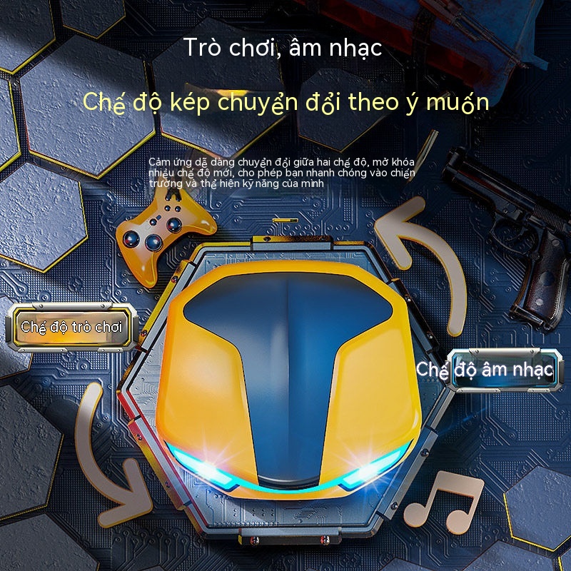 Tai nghe Bumblebee, Tai nghe biến hình, Tai nghe chơi game có độ trễ thấp Bluetooth!