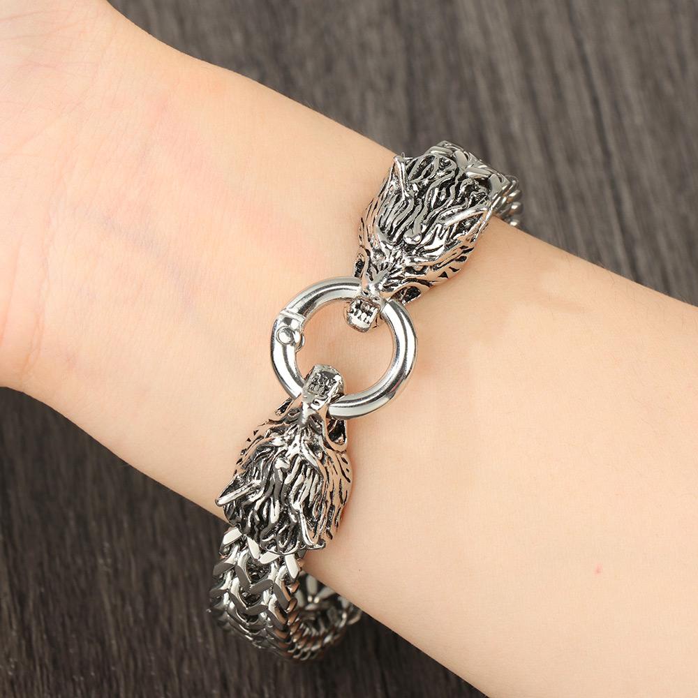 Vòng Tay Khóa Nhẫn Hình Đầu Lâu Bằng Thép Không Gỉ Thời Trang