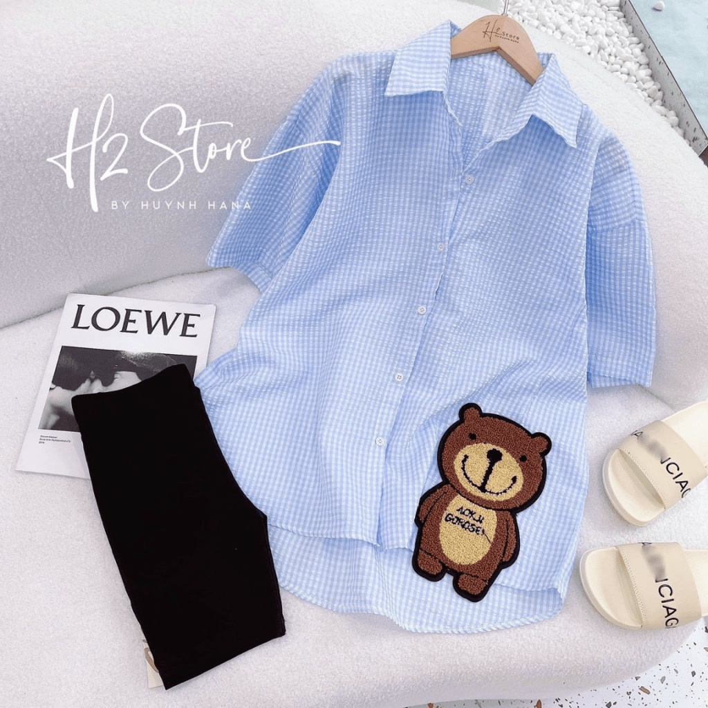 SET SƠ MI NỮ CARO PHỐI QUẦN ĐÙI HỌA TIẾT CÚ  SIÊU XINH ĐẸP LUNG LINH