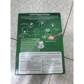 Bột ăn dặm Gerber Organic lúa mì yến mạch 200g (date 03/2022)
