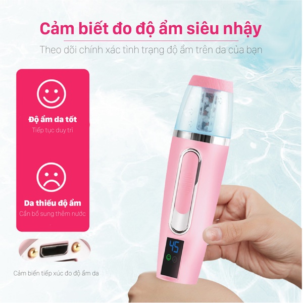 Máy Xịt Khoáng - Máy Xông Hơi Mặt ION Cầm Tay, Phun Sương MINI NANO Cao Cấp [Giao Hàng Miễn Phí]
