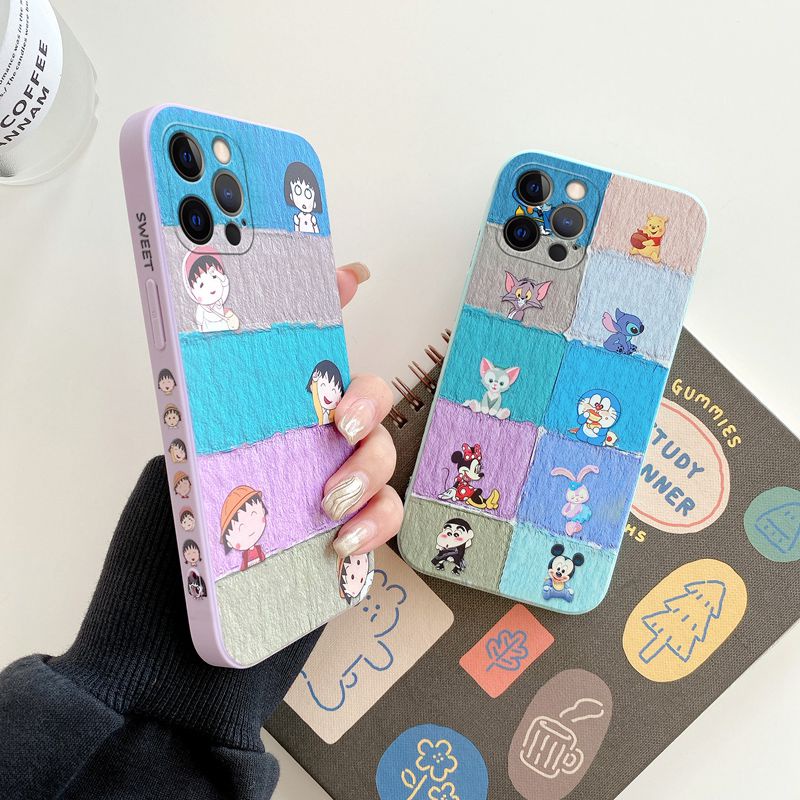 Rainbow Anime Girl Cute Silicone Soft Case for iPhone 6S 7 8 Plus XR XS Max   iPhone 11 12 13 Pro Max Redmi Note 8 Pro 9A 9T Cover