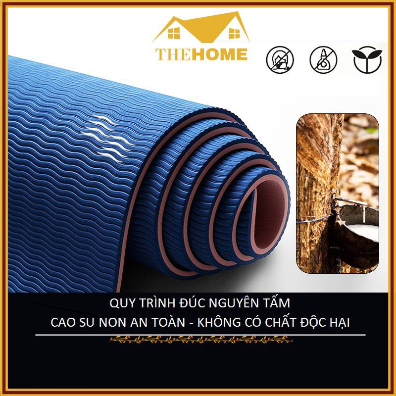 Thảm Tập Yoga 2 Lớp TPE Độ Dày Chuẩn 8mm (KÈM TÚI ĐỰNG), Thảm Tập Gym Chống Trơn Trượt Và Không Thấm Mồ Hôi Cao Cấp.