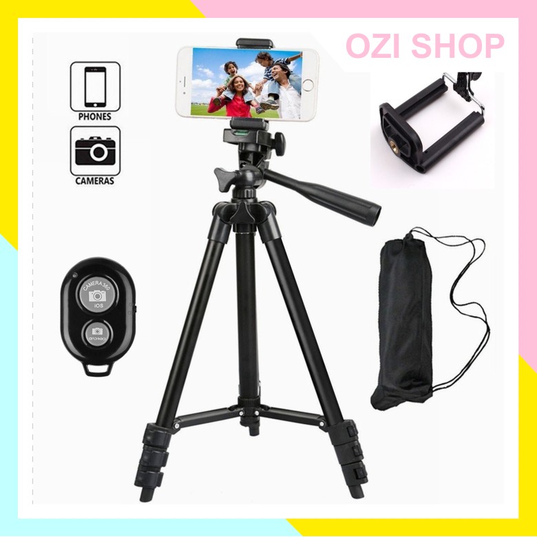 Combo Gậy 3 Chân Tripod 3120 kèm Remote + Kẹp | BigBuy360 - bigbuy360.vn