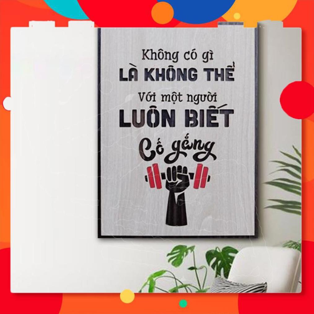 Tranh gỗ treo tường_Không có gì là không thể với người luôn biết cố gắng_CRN_01
