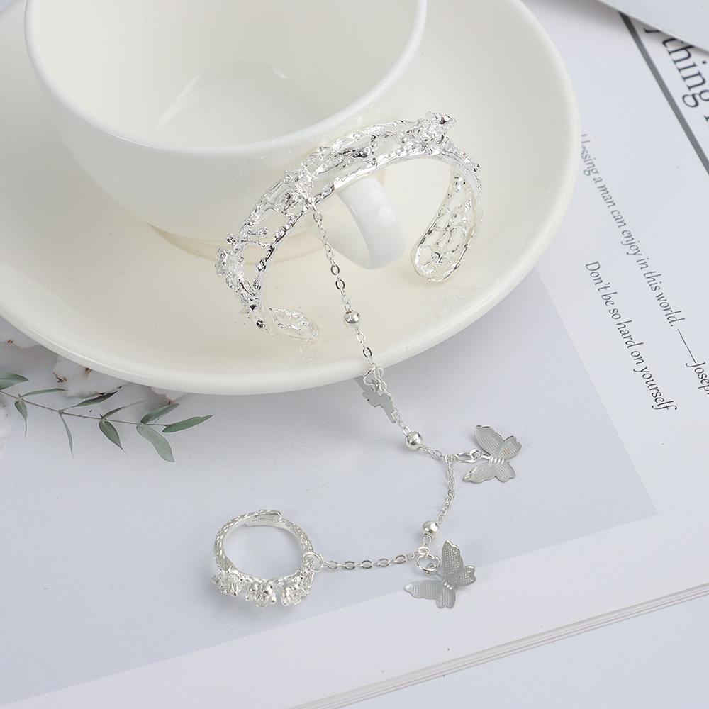 EUTUS Vòng Tay Phối Chuông Hình Bướm Phong Cách Trung Hoa Cổ Điển Xinh Xắn Dành Cho Nữ