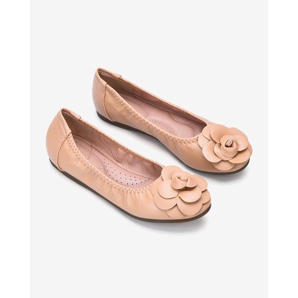 Giày búp bê nữ Zucia đế bệt tiện dụng thiết kế mũi tròn đính nơ hoa thanh  lịch - GHL94
