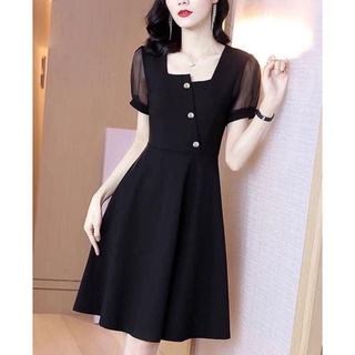 đầm bigsize thiết kế 40kg_120kg mẫu cổ vuông lệch bèo thiên tay von mặc đi làm đi chơi đều xinh
