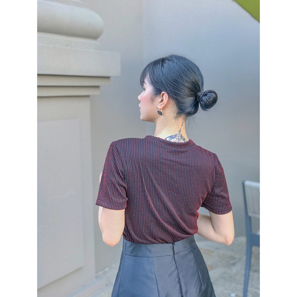 Áo kim tuyến đỏ sọc ngang JOVEN - SP00089