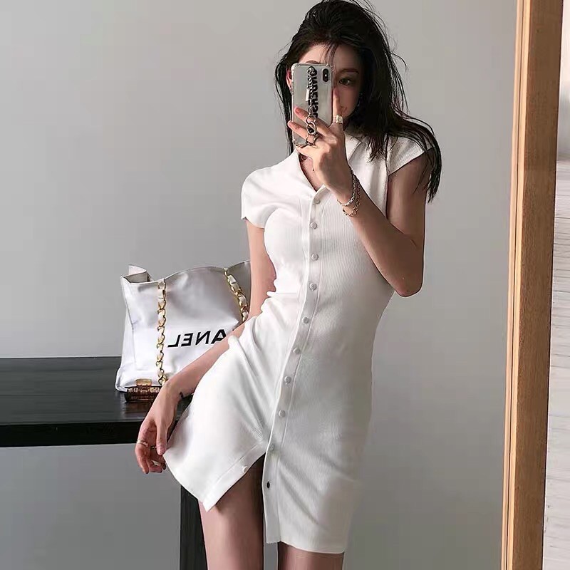 (SẴN) Áo váy dài ulzzang cổ V phong cách Hàn Quốc 2021 | BigBuy360 - bigbuy360.vn