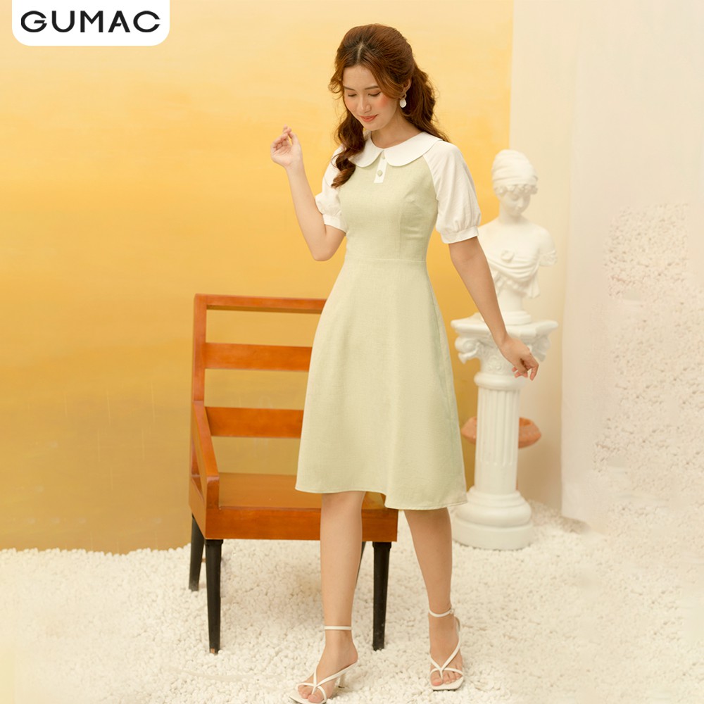 Đầm nữ cổ sen 2 nút DA10122 GUMAC