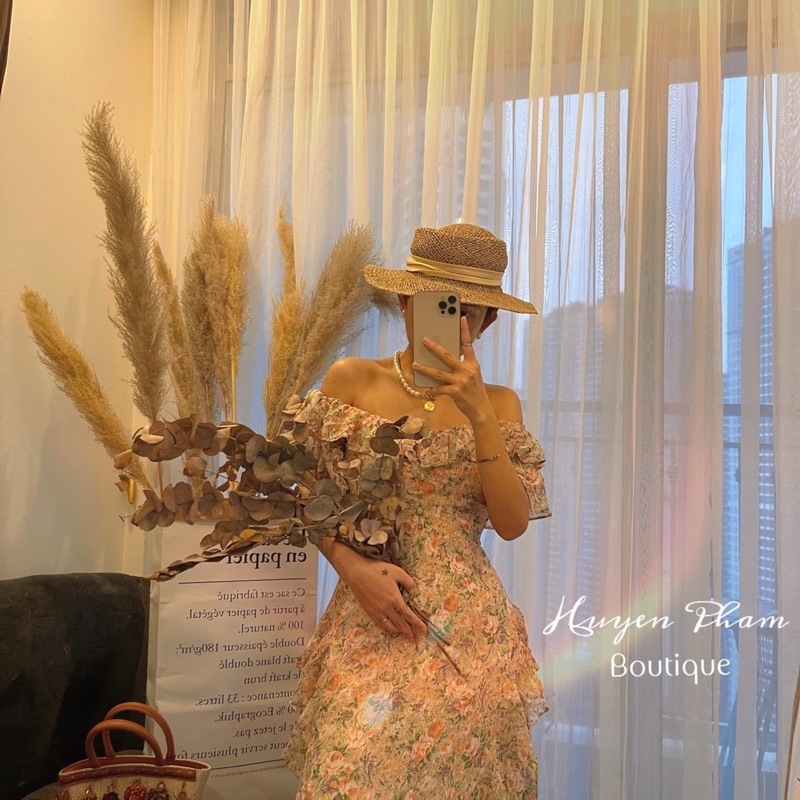 Đầm hoa maxi, đầm hoa nhí Ảnh Thật