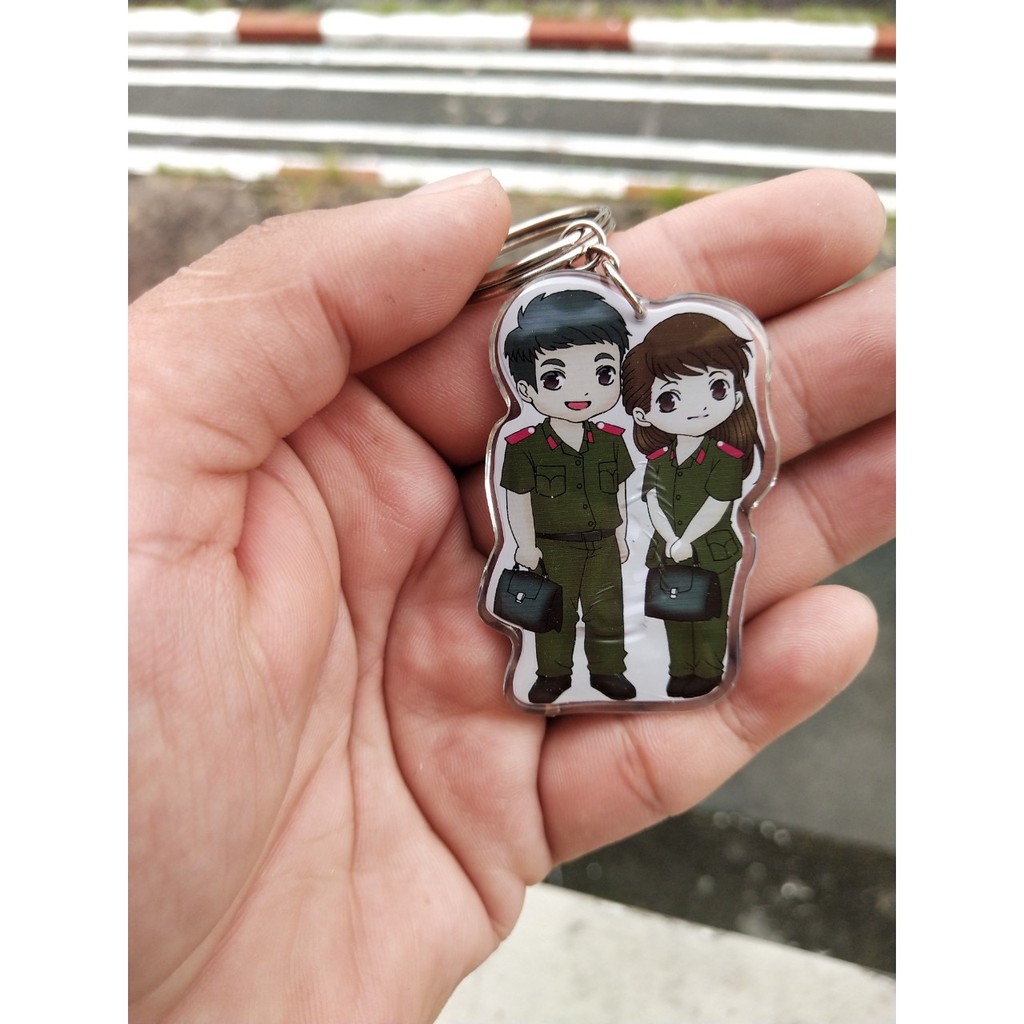 Móc Khóa Chibi Police - Móc Khóa Nhựa Dẻo Hình Chú Lính