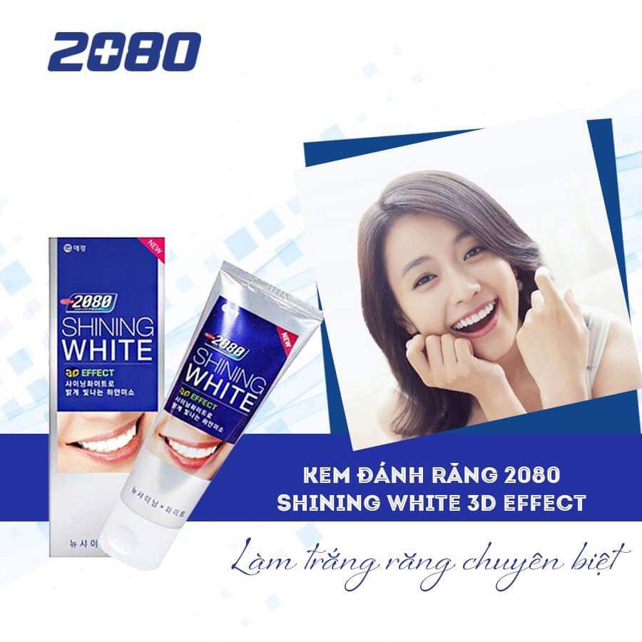 Kem đánh răng giúp làm trắng răng 2080 Shining White Hàn quốc 100gr