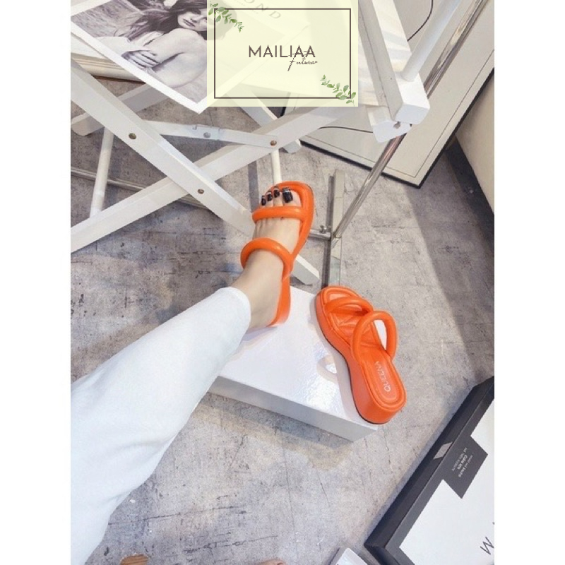 Dép đế xuồng 6 phân MAILIAA 2 quai tròn đế queena