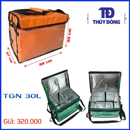 TÚI GIỮ NHIỆT GIAO HÀNG 30L- vải nhựa chống thấm nước cho shipper giao đồ ăn, trà sữa, bánh kem, pizzaa