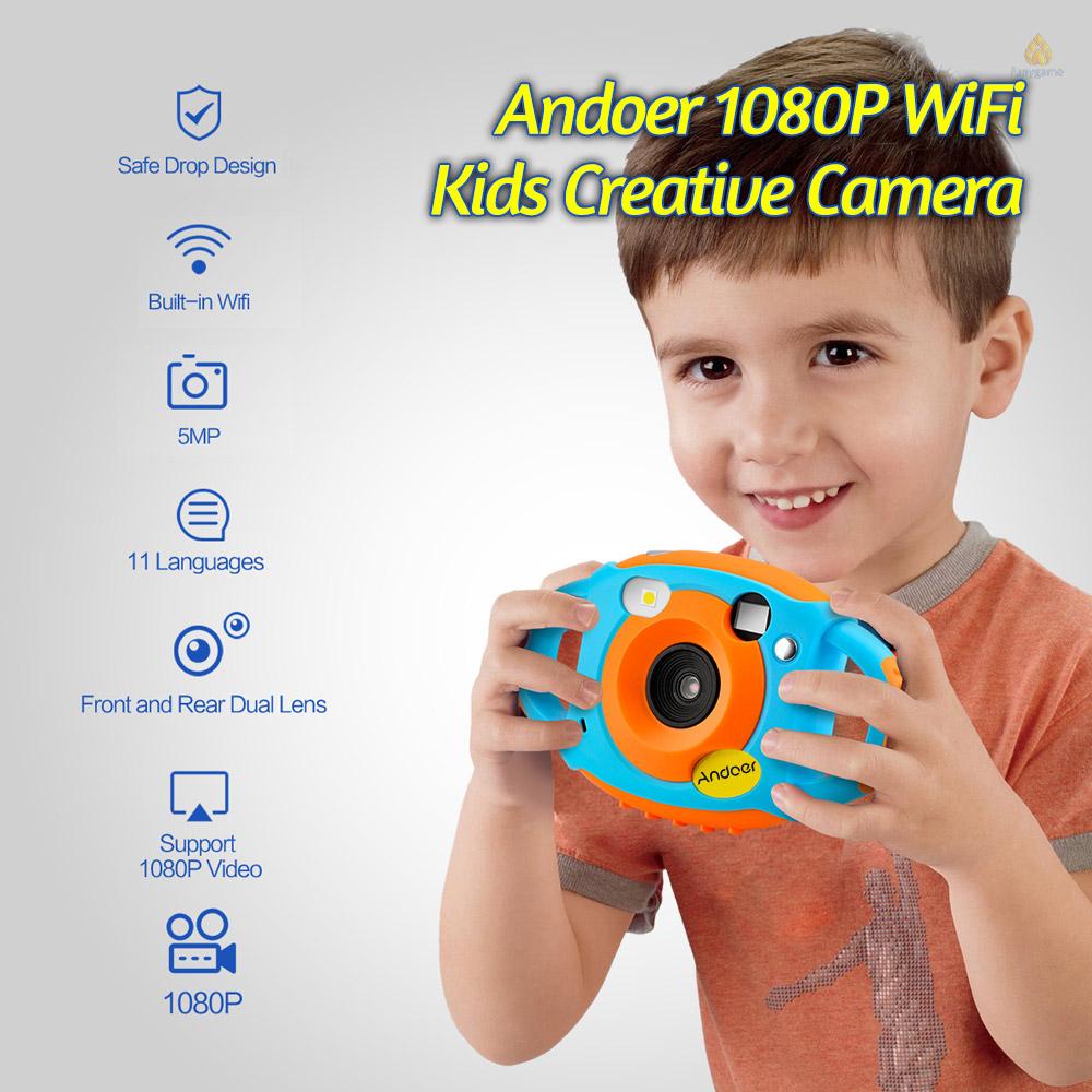 ANDOER Camera hành trình mini màn hình LCD 5MP 1080P HD chống sốc chống rơi vỡ với ống kính hai màu cho bé
 | BigBuy360 - bigbuy360.vn