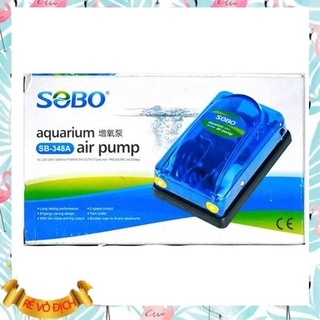 Máy sủi oxy cho hồ cá Sobo SB-648A sủi 2 vòi , Bơm đôi SOBO Songbao SB-648A, Bơm đôi sục khí trong suốt SB-648A Bơm bơm