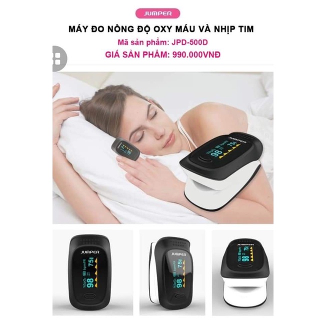 Máy đo nồng độ oxy trong máu SpO2 Jumper JPD-500D màn hình OLED Bảo hành 24 tháng