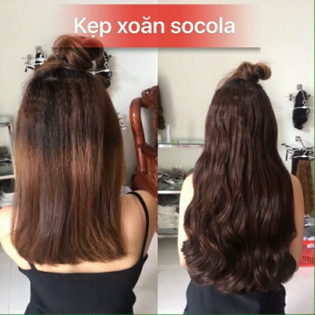 Tóc kẹp xoăn dơn 60cm